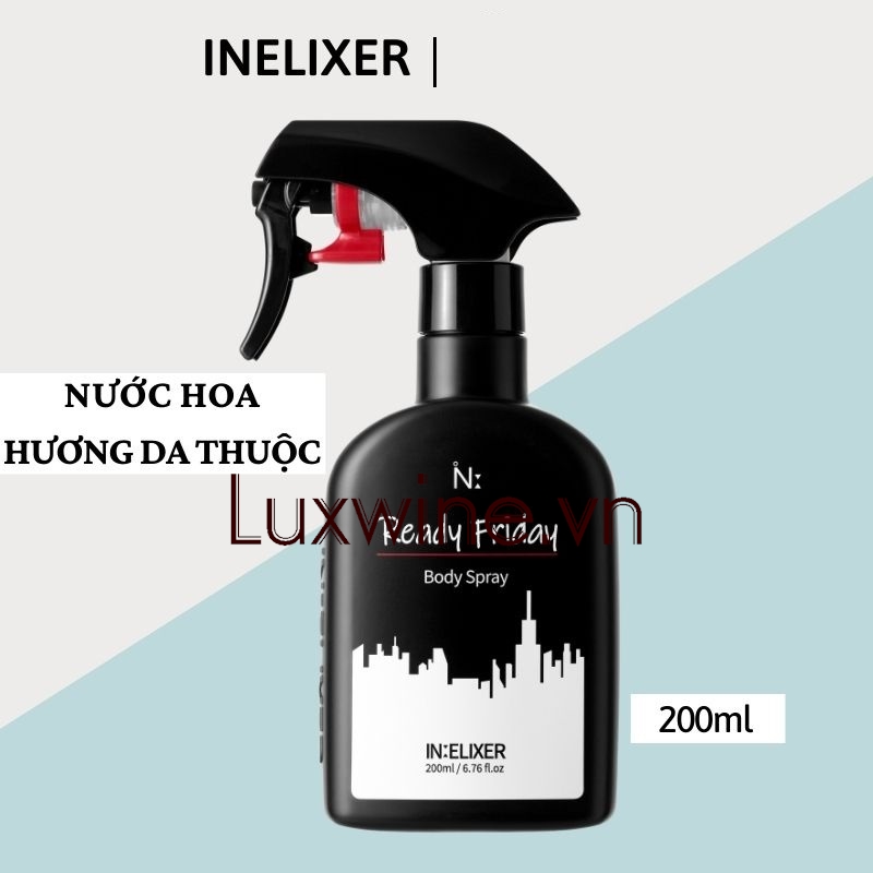 Nước hoa nam hương da thuộc Ready Friday, INELIXER BODY SPRAY FOR MEN 200ml