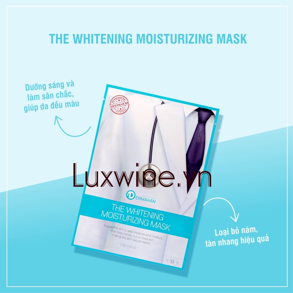 Mặt nạ dưỡng trắng sâu Dermahan The Whitening Moisturizing Mask 10 miếng